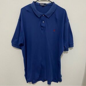 Polo by Ralph Lauren Men's Blue Polo Shirt, Size XL, 100% cotton, Made in USA